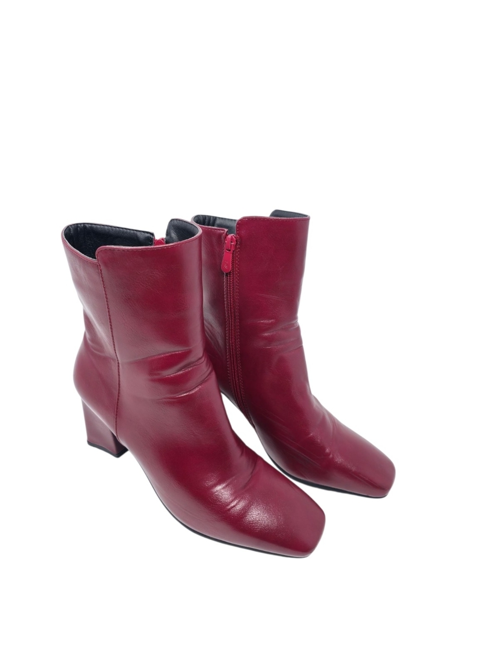 Caradise Burgundy Block Heel Ankle Boots Women's US 11 EU 42